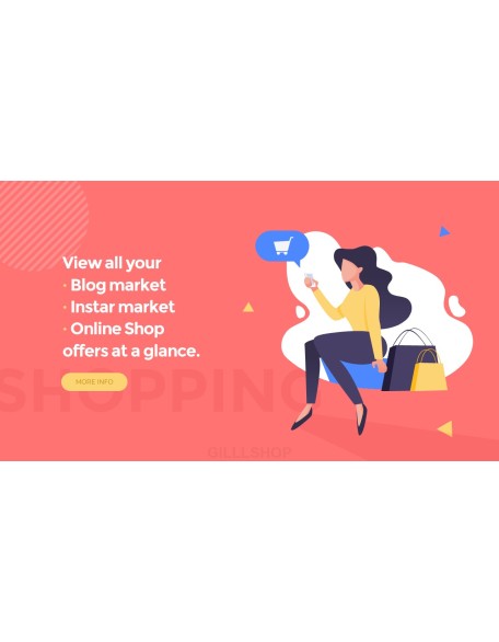 Mobile Open Market Application Animated Slides in PowerPoint