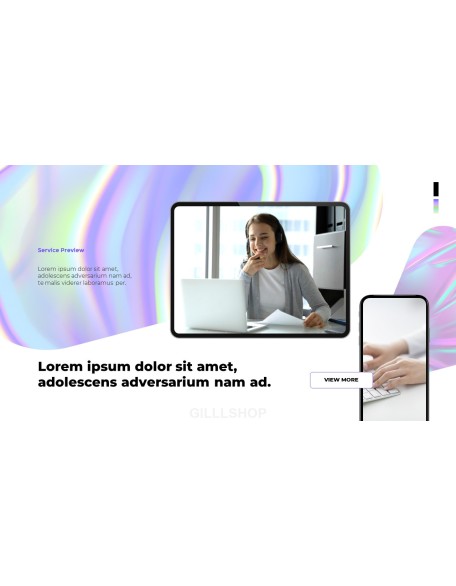 Holographic Pitch Deck Theme animated PowerPoint Templates
