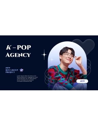 K-POP Boy Group Agency Theme animated PowerPoint Templates