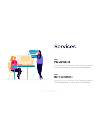 Online Library Illust Pitch Deck Presentation Animated Slides