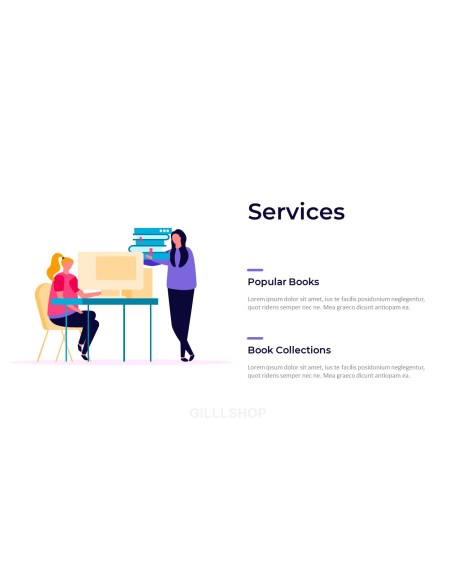 Online Library Illust Pitch Deck Presentation Animated Slides