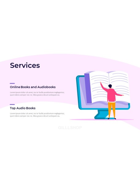Online Library Illust Pitch Deck Presentation Animated Slides