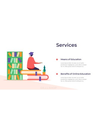 Online Education Illust Pitch Deck Animated Slides in PowerPoint