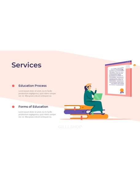 Online Education Illust Pitch Deck Animated Slides in PowerPoint