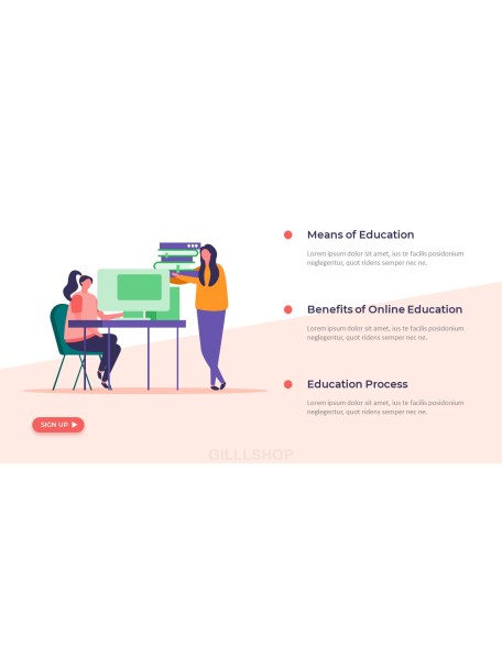 Online Education Illust Pitch Deck Animated Slides in PowerPoint