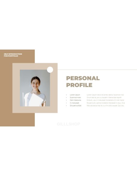 Self Introduction for Portfolio presentation slide design