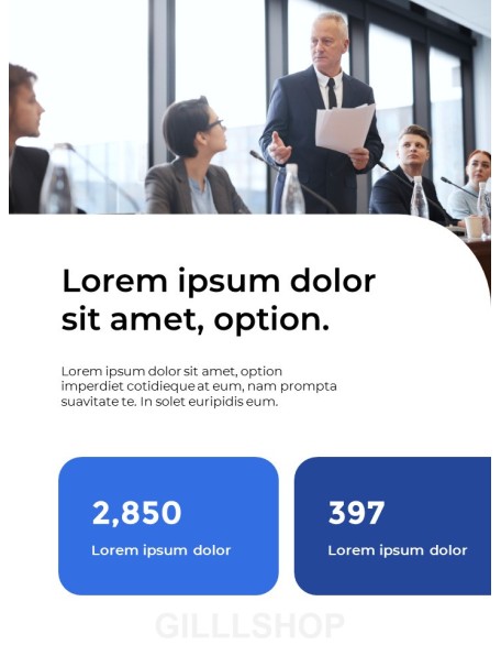 Vertical Business Report slide template