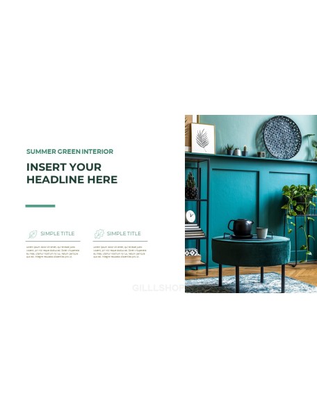 Summer Green Interior Slide PPT