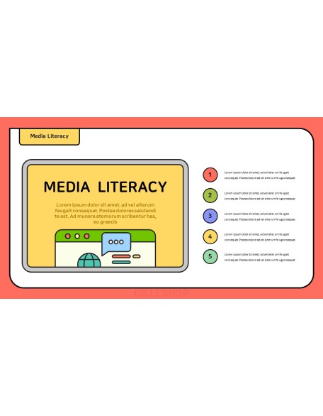 Media literacy pitch deck template ppt