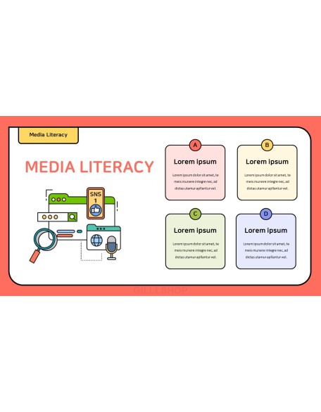 Media literacy pitch deck template ppt