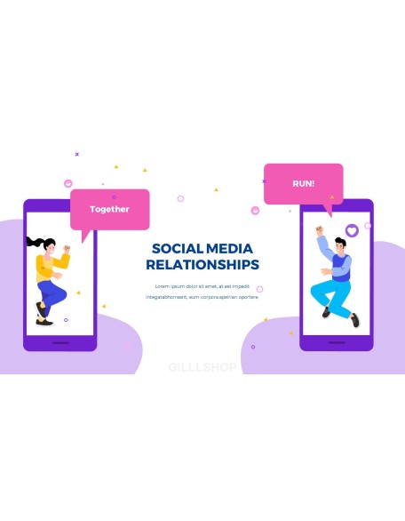 Social Media on Mobile Concept powerpoint template download