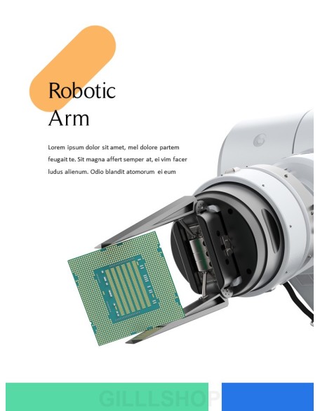 Robot Arm with Semiconductor PowerPoint Design ideas