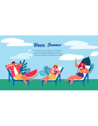 Summer Illustration Business Presentation PPT