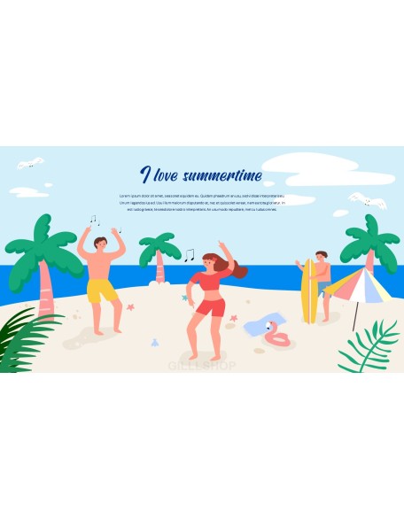 Summer Illustration Business Presentation PPT