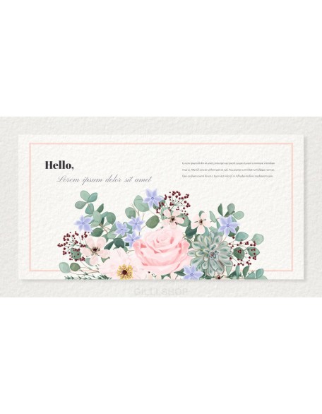 Watercolor Flower Illustration Easy PowerPoint Design