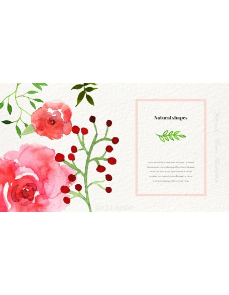 Watercolor Flower Illustration Easy PowerPoint Design