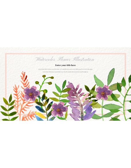 Watercolor Flower Illustration Easy PowerPoint Design