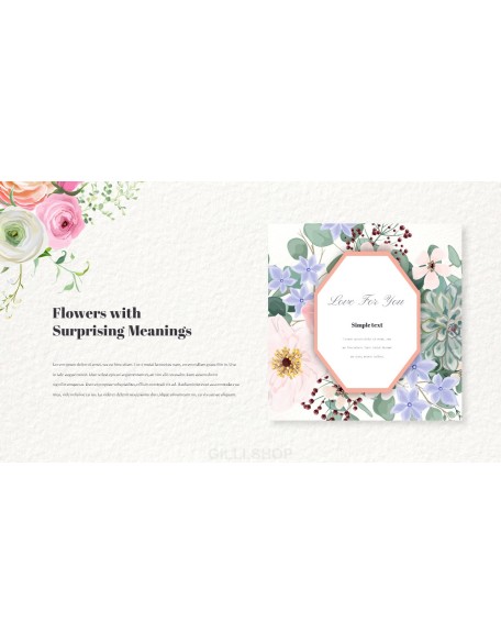 Watercolor Flower Illustration Easy PowerPoint Design