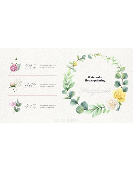 Watercolor Flower Illustration Easy PowerPoint Design