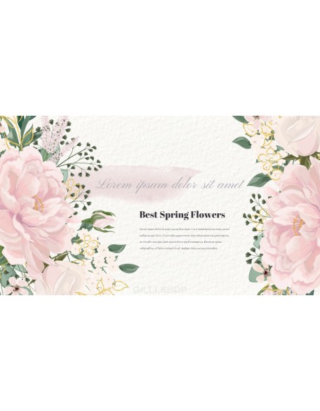 Watercolor Flower Illustration Easy PowerPoint Design