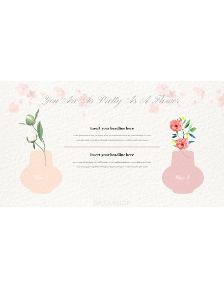 Watercolor Flower Illustration Easy PowerPoint Design