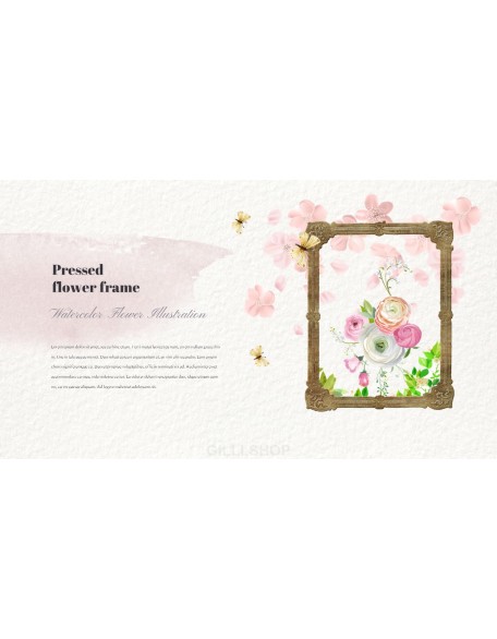 Watercolor Flower Illustration Easy PowerPoint Design