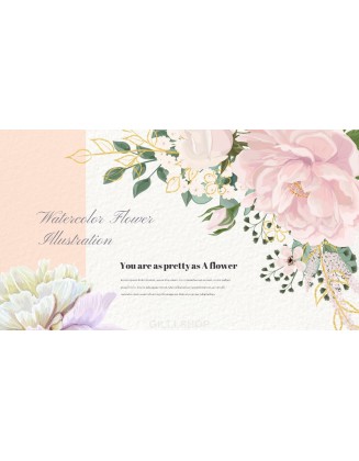 Watercolor Flower Illustration Easy PowerPoint Design