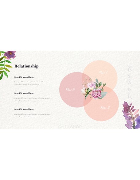 Watercolor Flower Illustration Easy PowerPoint Design