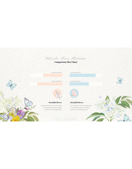 Watercolor Flower Illustration Easy PowerPoint Design