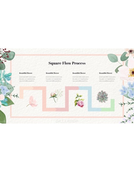 Watercolor Flower Illustration Easy PowerPoint Design