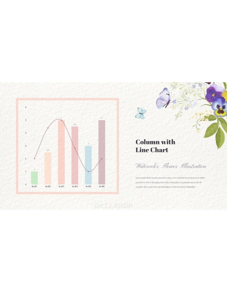 Watercolor Flower Illustration Easy PowerPoint Design