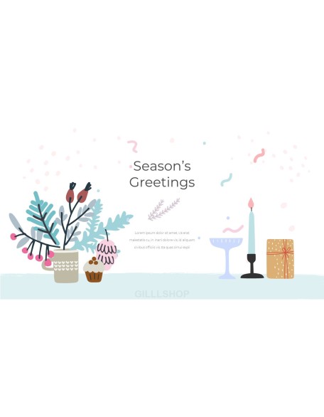 Season's Greetings PowerPoint Templates Multipurpose Design