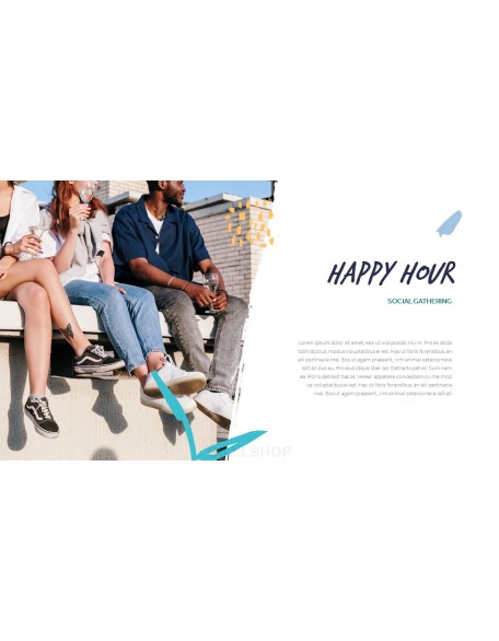 Social Gathering for Happy Hour Easy PowerPoint Design