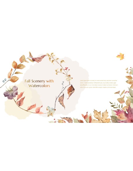 Fall Scenery with Watercolors Simple PPT Templates