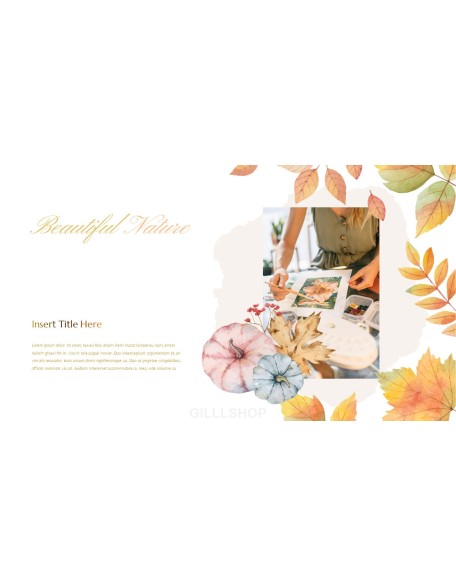 Fall Scenery with Watercolors Simple PPT Templates