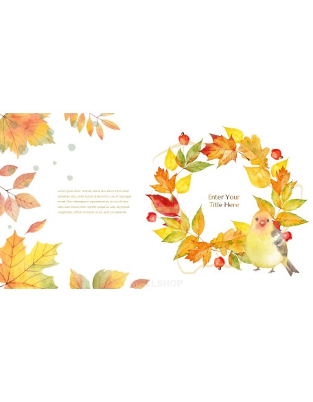 Fall Scenery with Watercolors Simple PPT Templates