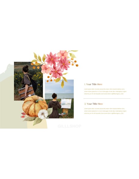 Fall Scenery with Watercolors Simple PPT Templates