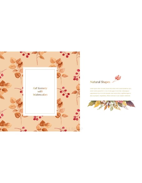 Fall Scenery with Watercolors Simple PPT Templates