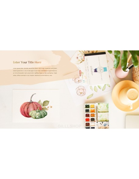 Fall Scenery with Watercolors Simple PPT Templates