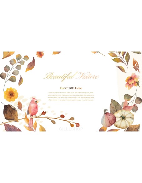 Fall Scenery with Watercolors Simple PPT Templates