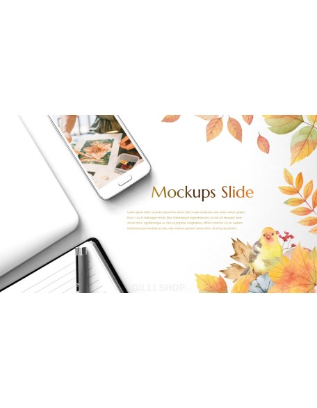 Fall Scenery with Watercolors Simple PPT Templates