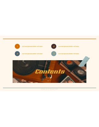 Retro Vinyl Collection Theme PPT Templates