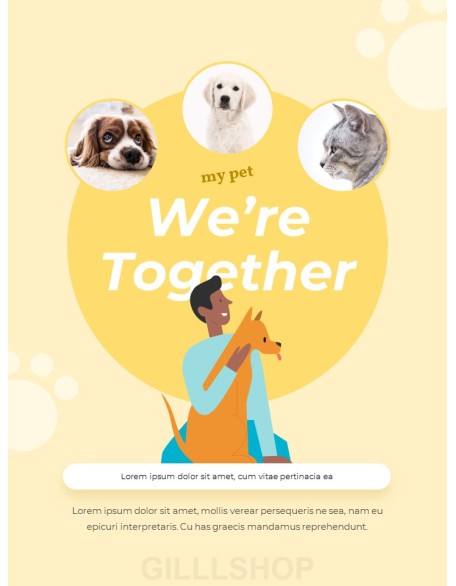 My Pet Friends Theme Illustration Vertical PowerPoint Presentations