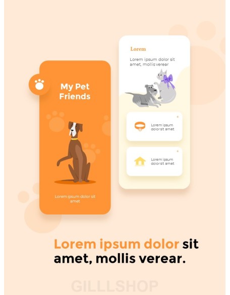 My Pet Friends Theme Illustration Vertical PowerPoint Presentations