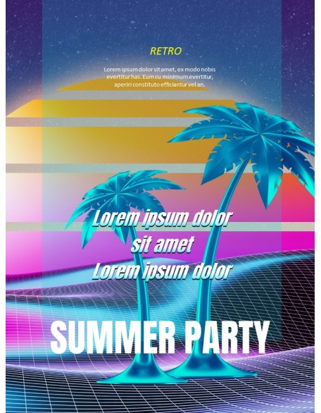 Retro Party Concept Poster elegant ppt templates