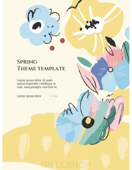 Spring Flower Theme template powerpoint