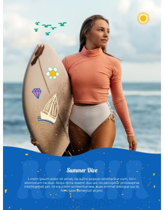 Summer Dive Surfing Theme Presentation Design