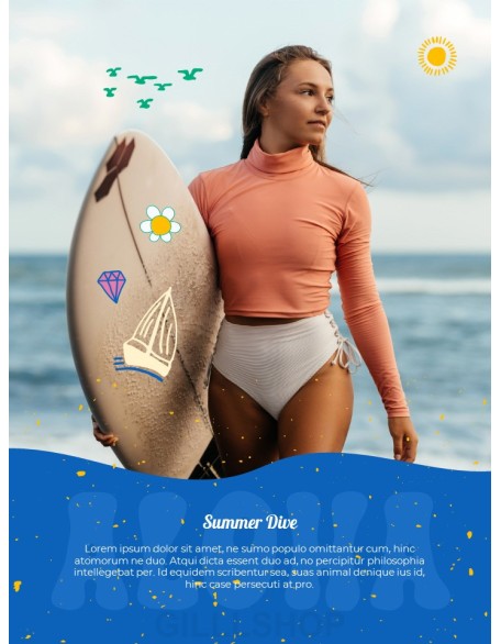 Summer Dive Surfing Theme Presentation Design