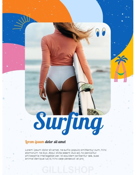 Summer Dive Surfing Theme Presentation Design