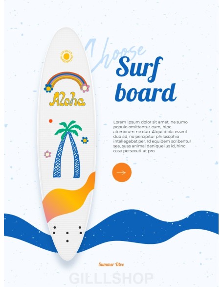 Summer Dive Surfing Theme Presentation Design